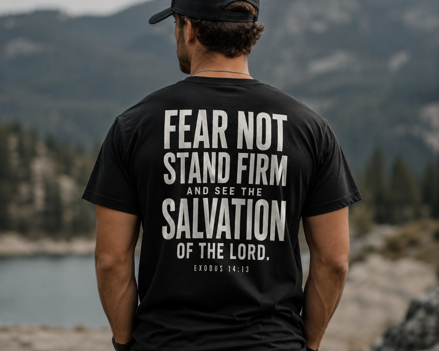 Exodus 14:13 — Fear Not. Stand Firm | Black